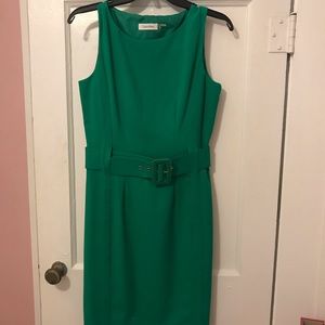 Calvin Klein Green Sheath Professional Dress